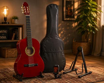 A.Martinez MTC-080/R Klassieke Gitaar 4/4 Red Hoogglans, Ophalen of Verzenden, Nieuw