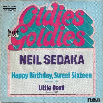 Neil Sedaka - Happy Birthday, Sweet Sixteen / Little Devil, Ophalen of Verzenden, Gebruikt