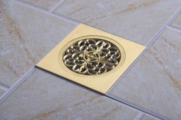 Gouden douche put nostalgische uitvoering afvoer goudkleurig, Verzenden, Nieuw