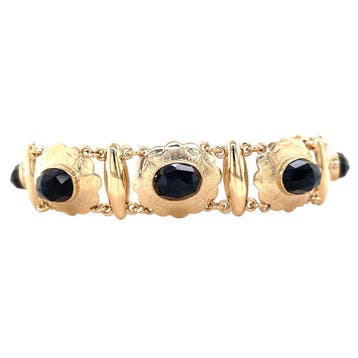 Gouden vintage bootjes armband met granaat 14 kt, Ophalen of Verzenden, Nieuw