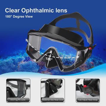 Complete Dry Snorkel Set voor Volwassenen: 3-Raams Anti-Cond, Verzenden, Nieuw