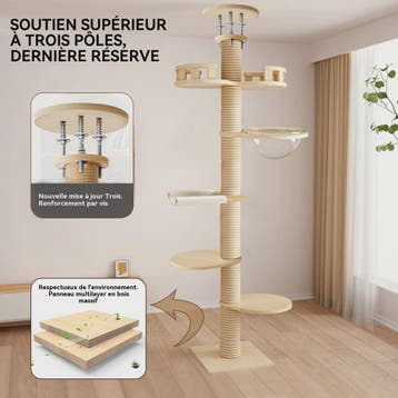 Luxe Kattenkrabpaal met Meerdere Plateau's en Sisal Kolommen, Verzenden, Nieuw