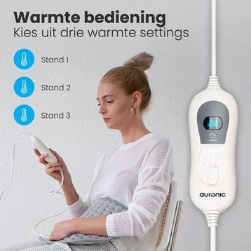 2dekans | Auronic Warmtekussen - Elektrisch - 40x30cm - Nek, Doe-het-zelf en Verbouw, Verwarming en Radiatoren, Ophalen of Verzenden