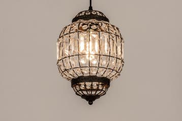 Rietveld Hanglampen - Bruin - Kristal, Metaal, Verzenden, Nieuw