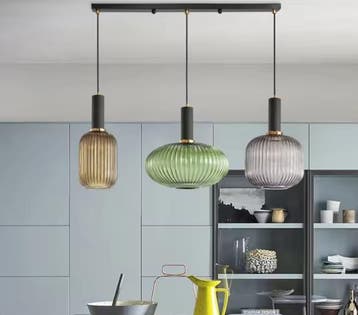 Retro Glazen Hanglamp – Kleurrijk Design met LED E27, Verzenden, Nieuw