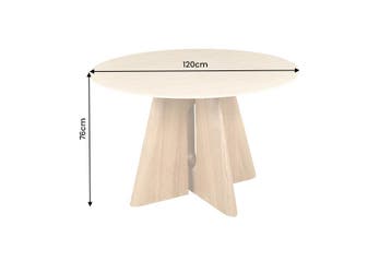 Eettafel ORGANIKO 120cm rond natuursteen travertijn blad met, Ophalen of Verzenden, Nieuw
