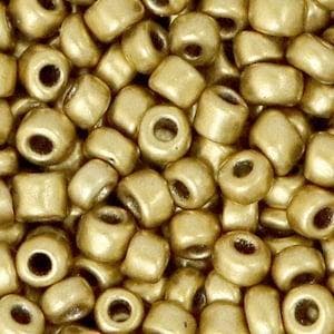 20 gram Glaskralen Rocailles 8/0 (3mm) Antique gold metallic, Ophalen of Verzenden, Nieuw, Kraal
