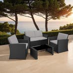 Wicker lounge Lucca - zwart / grijs, Verzenden, Nieuw