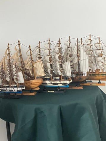 Maritieme objecten (6) - oude zeilschepen - Hout, Katoen