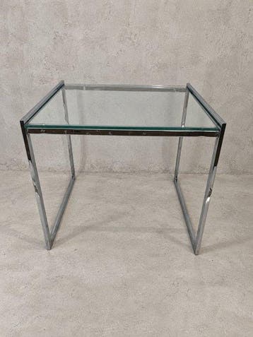 Bijzettafel - Glas, Metaal