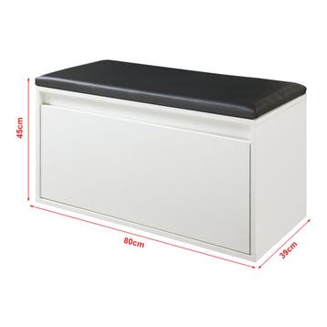 Schoenenkast Degerfors met lade 80x39x45 cm wit en zwart [en, Verzenden, Nieuw