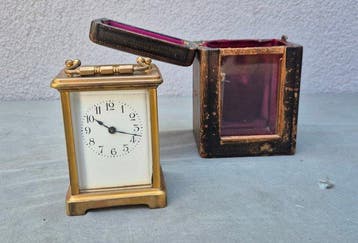 Rijtuigklok - Antiek Messing, Glas - 1850-1900, Antiek en Kunst