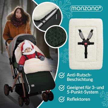 Voetenzak voor kinderwagen Grijsgroen gevoerd (Voor in Huis), Verzenden, Nieuw