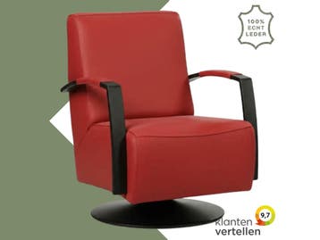 Leren draaifauteuil Mood - Toledo Ducati (rood) -, Nieuw, Ophalen of Verzenden, 50 tot 75 cm, Industrieel, Modern