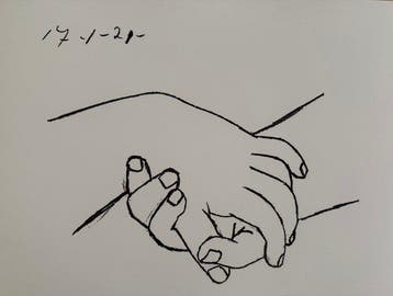 Pablo Picasso (1881-1973) - “Les Mains croisées, 1921”.