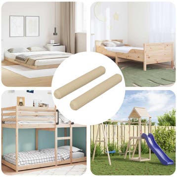 vidaXL Houten Dowels 2 st Bruin Ø 8 x 50 mm Massief hout, Verzenden, Nieuw