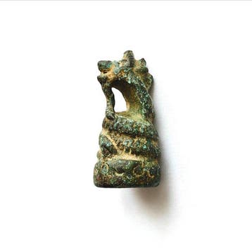 Oud-Indochinese Brons XS Opgerolde Naga-slang