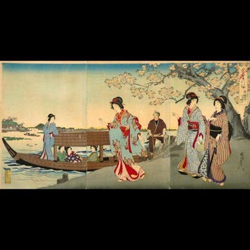 Ysh Chikanobu /  (1838–1912) Kersenbloesems aan de