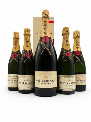Moët & Chandon, Brut Impérial - Champagne - 5 0,75L 1,5L, Verzamelen, Wijnen, Nieuw