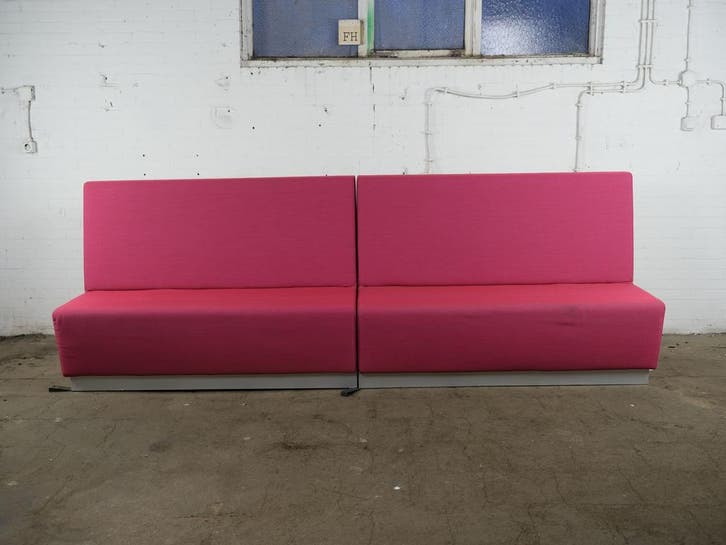 Vepa treinzit framboos grijs frame 340 cm jong gebruikt, Huis en Inrichting, Bureaus, Gebruikt, Verzenden