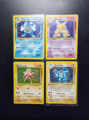 Pokémon - 4 Card - Machamp Holo - Hitmonchan Holo - alakazam, Nieuw
