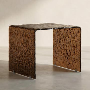 *WOONWINKEL* Bodio Frame Glazen Bijzettafel Retro Bruin, Verzenden, Nieuw