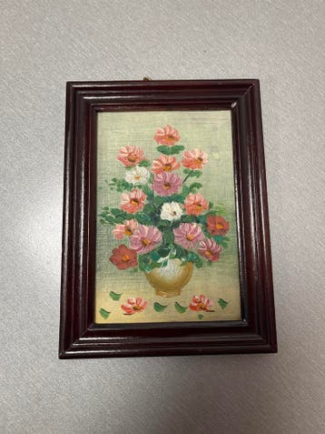 Schilderijtje bloemen 15,5 x 11,5 cm, Verzamelen, Ophalen of Verzenden, Nieuw