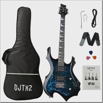 Elektrische Gitaar met Bliksemprint - Eye-Catcher voor Rockm, Verzenden, Nieuw
