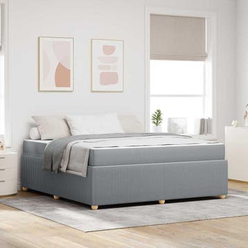 vidaXL Bedframe met matras Lichtgrijs 180 x 200 cm Stof, Verzenden, Nieuw, Stof