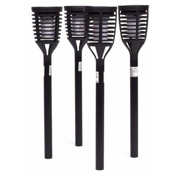 Benson Set van 4 LED solar tuinlampen - fakkel - flikkere..., Ophalen of Verzenden, Nieuw