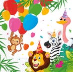 Jungle Dieren Balloons Servetten (20st), Ophalen of Verzenden, Nieuw