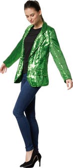 2dekans | Dressforfun Paillettenjas dames groen XXL -, Ophalen of Verzenden, Zo goed als nieuw