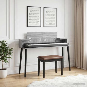 vidaXL studiobureau Grijs Sonoma 110 x 36 x 19,5 cm Bewerkt, Muziek en Instrumenten, Keyboards, Verzenden, Nieuw
