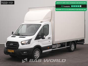 Ford Transit 130pk Laadklep Bakwagen Airco Cruise Euro6 Meub, Stof, Gebruikt, Euro 6, Wit