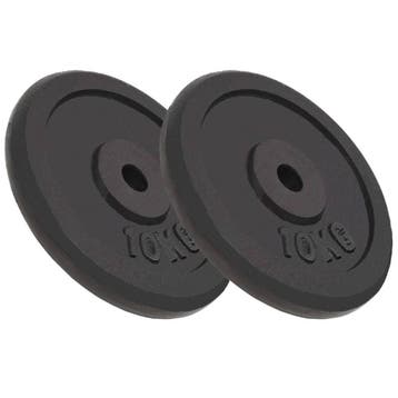 vidaXL Halterschijven 2 st 2x10 kg gietijzer, Verzenden, Nieuw