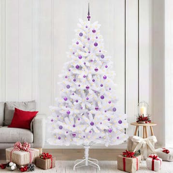 vidaXL Kunstmatige Inklapbare Kerstboom Wit 240 cm PVC en, Diversen, Kerst, Verzenden, Nieuw