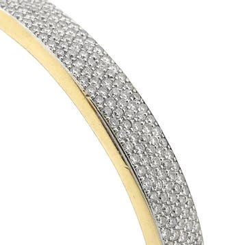 Gouden bangle met diamanten; Casa Gi; Maat S/M (Armband), Sieraden, Tassen en Uiterlijk, Armbanden, Gebruikt, Ophalen of Verzenden