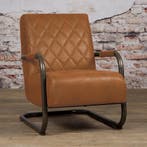 *WOONWINKEL* Tower Living Civo Cognac Fauteuil Ecoleer Met R, Verzenden, Nieuw, Leer