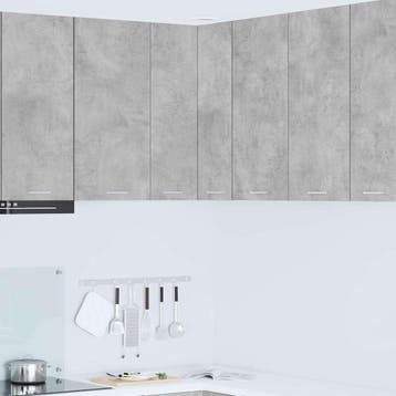 vidaXL Hangkast Beton Grijs en Wit 57 x 57 x 80 cm Bewerkt, Verzenden, Nieuw, Grijs
