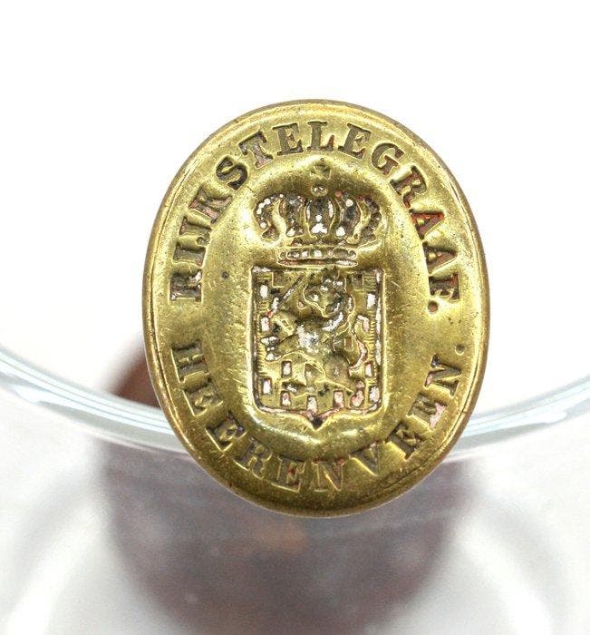 Poststempel - Origineel Rijkstelegraaf lak- zegel stempel, Postzegels en Munten, Postzegels | Nederland