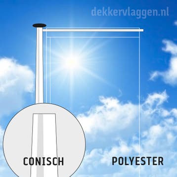 Polyester baniermast 8 of 9 meter conisch, Nieuw