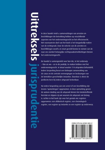 Uittreksels jurisprudentie ondernemingsrecht / Uittreksels, Boeken, Verzenden, Gelezen, J. van Gent