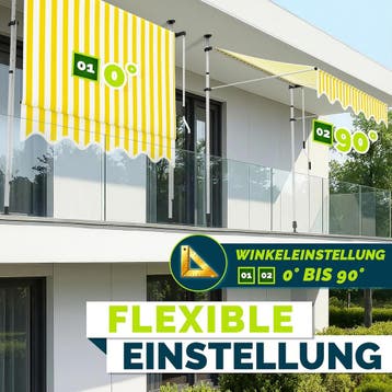 Klemluifel - Balkon luifel - Verticale luifel - 400 cm - Gee, Verzenden, Zo goed als nieuw