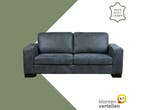 Leren bank Enjoy - 2,5 zits - Kenia Denim (blauw) - Poten, Huis en Inrichting, Banken | Bankstellen, Nieuw, Ophalen of Verzenden