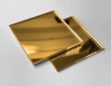 Set van 30 kleine vierkante spiegeltjes (3x30x30 mm, goud), Ophalen of Verzenden, Nieuw