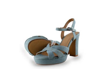 Manfield Sandalen in maat 38 Blauw, Sandalen of Muiltjes, Zo goed als nieuw, Manfield, Verzenden