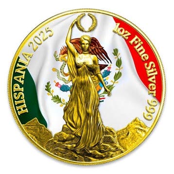 Hispanië. 5 Pesos 2025 1 oz 5 pesos Hispania Mexican Flag
