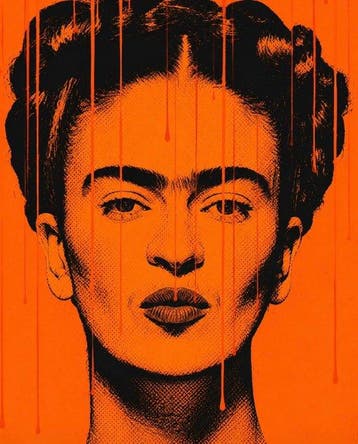 Eric Brumette - FRIDA KAHLO ORANGE - Toile L - EDITION, Antiek en Kunst