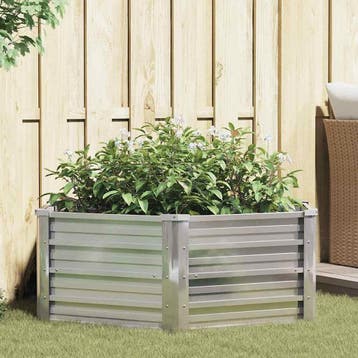 vidaXL Plantenbak verhoogd 129x45 cm gegalvaniseerd staal, 100 cm of meer, Verzenden, Nieuw, Metaal