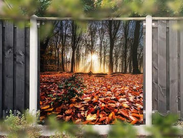 NR 1403: Tuinposter bos herfstkleuren 180x180cm, Nieuw